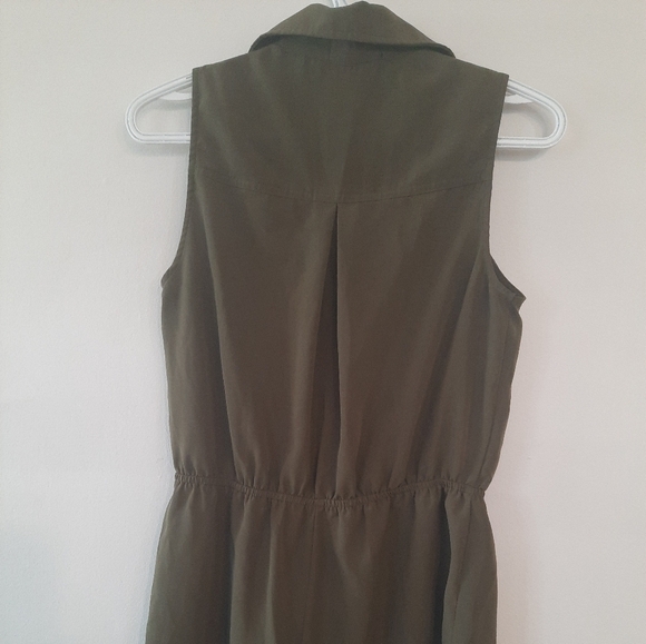 Bebop size small olive/army green romper with drawstring and buttons - Picture 3 of 4